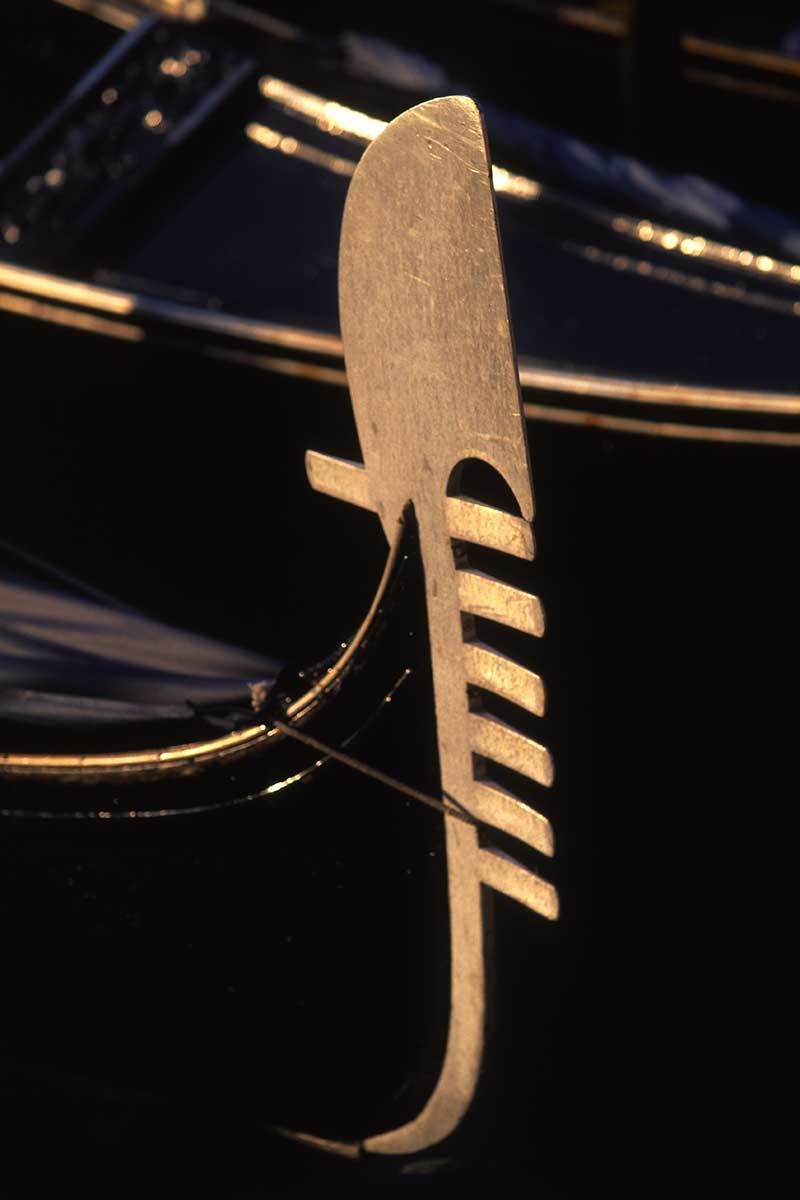 image of ferro or prow of a gondola venice iotaly