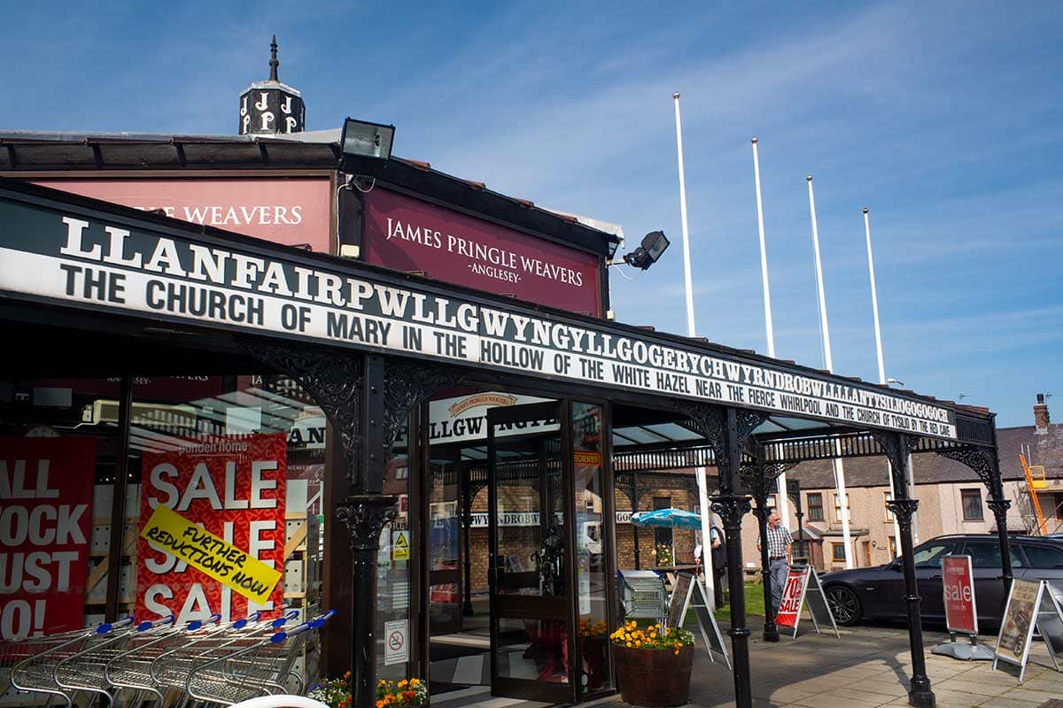 image of Pringle weavers shopping centre Llanfair PG anglesey north Wales uk