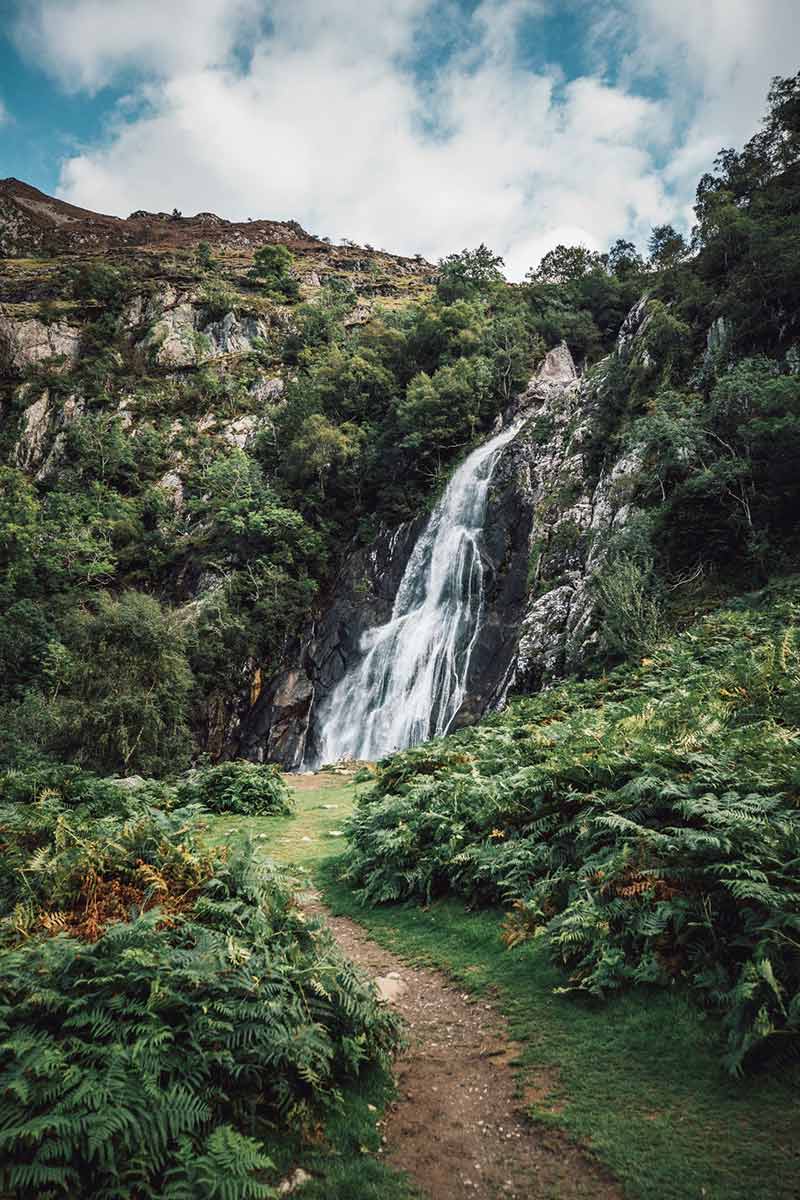 image of Aber falls Snowdonia National Park gwynedd north Wales uk