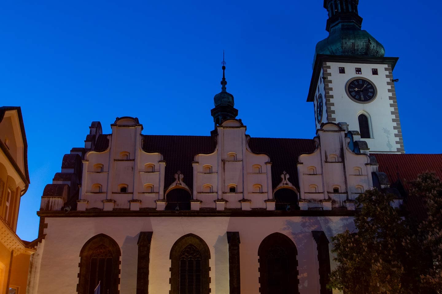 things to do in tabor image of dean's church at dusk tabour south bohemian czech republic