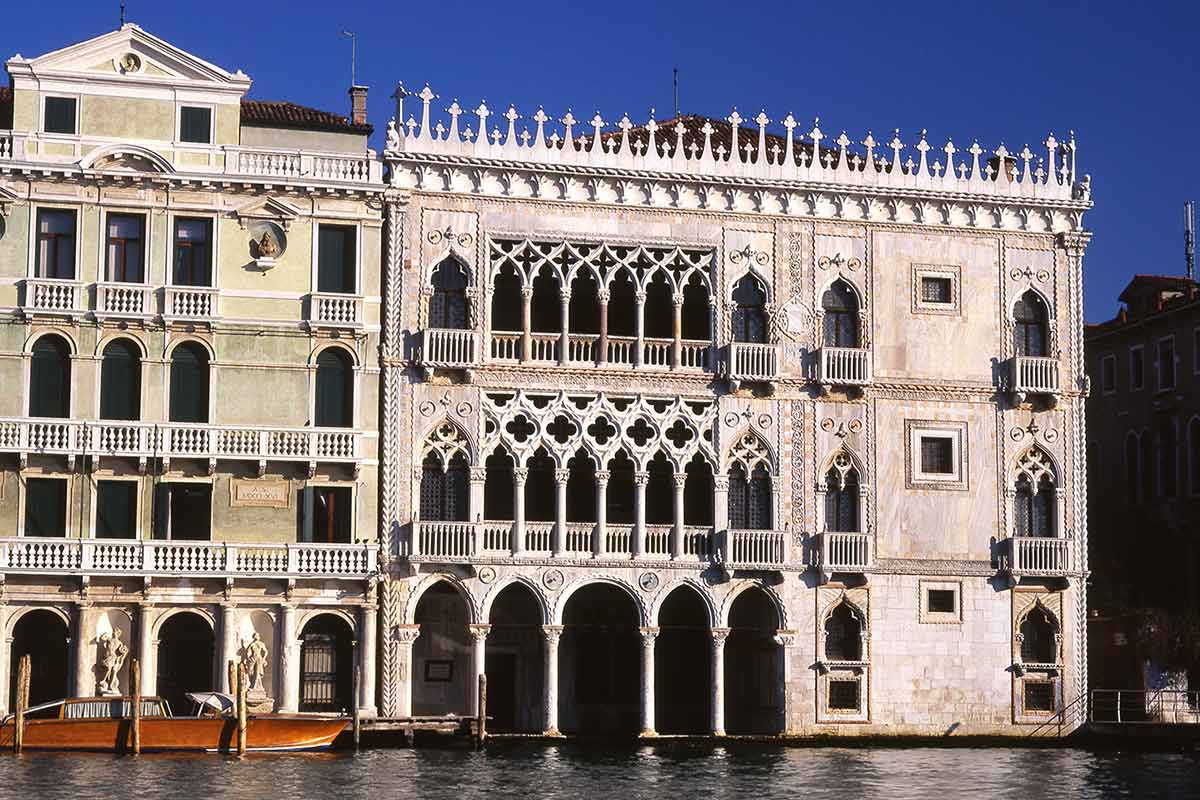 image of ca' d'oro palace and grand canal Venice Veneto italy