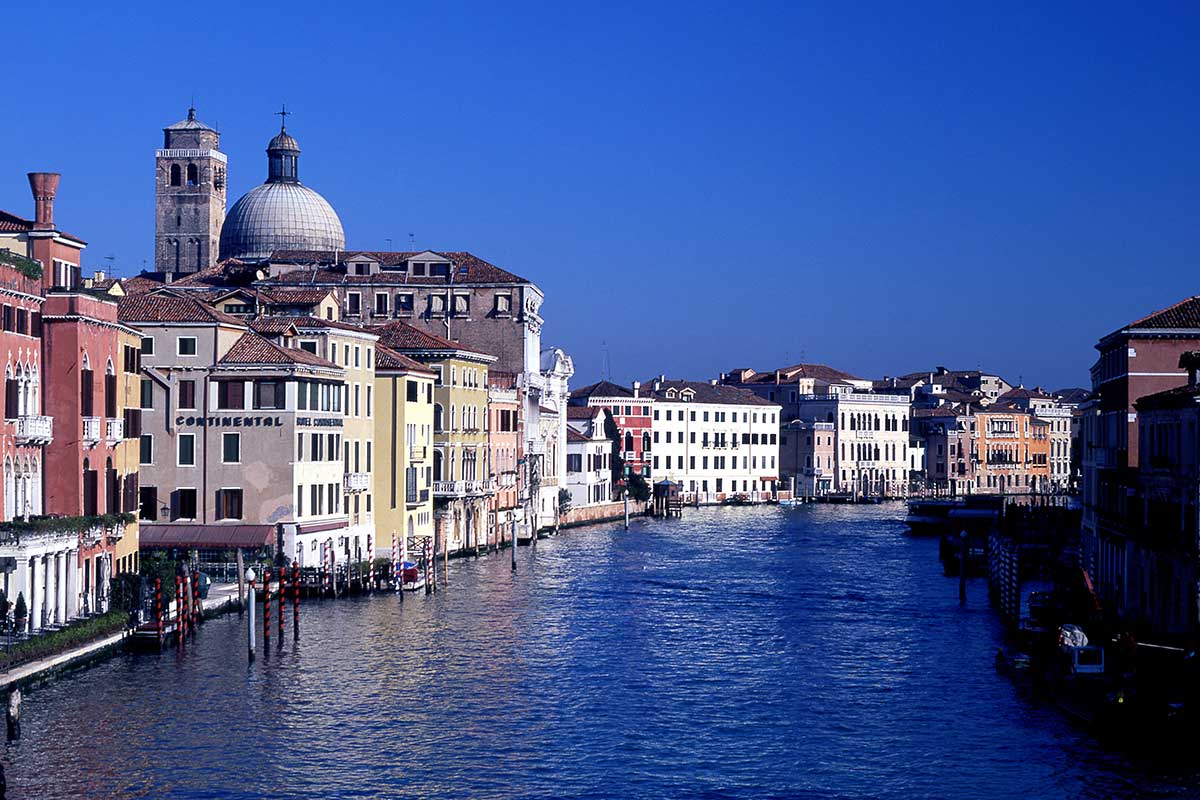 image of grand canal from Scalzi bridge venice italy