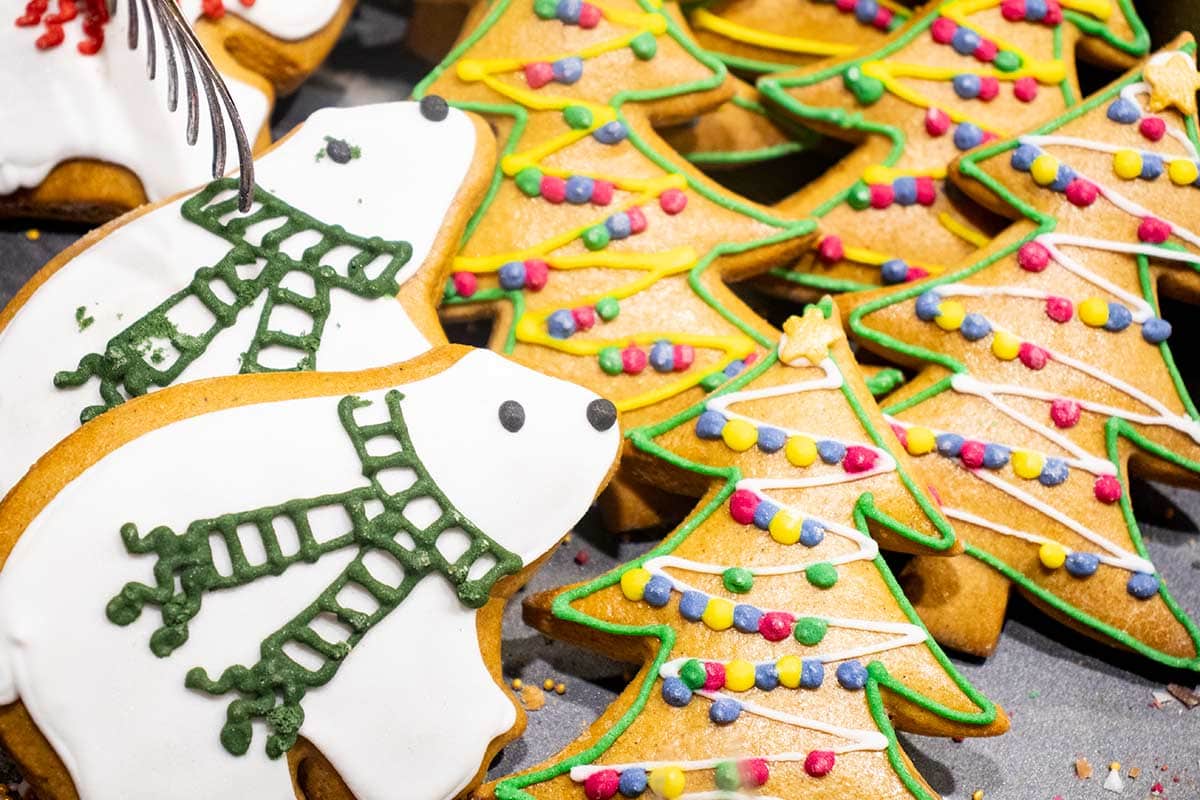 image of Christmas biscuits at a czech Christmas market