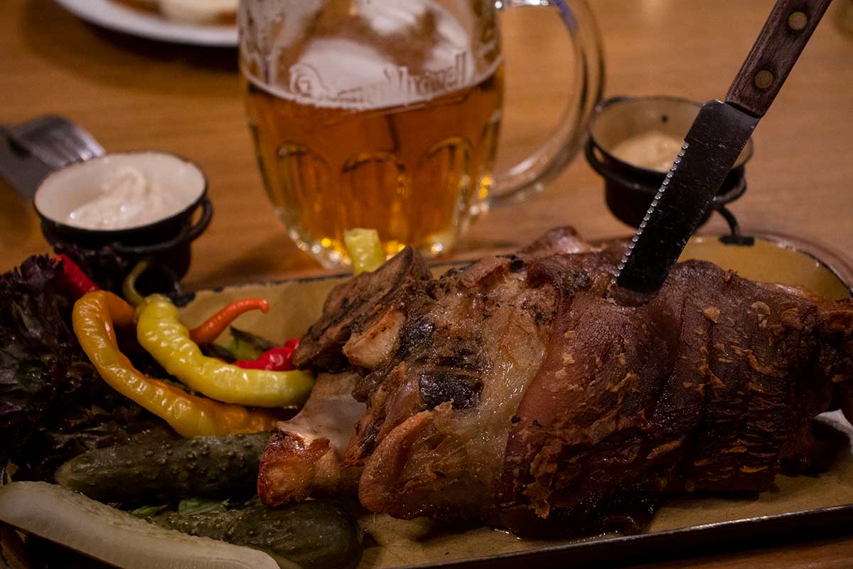 image of pork knuckle in a czech restaurant