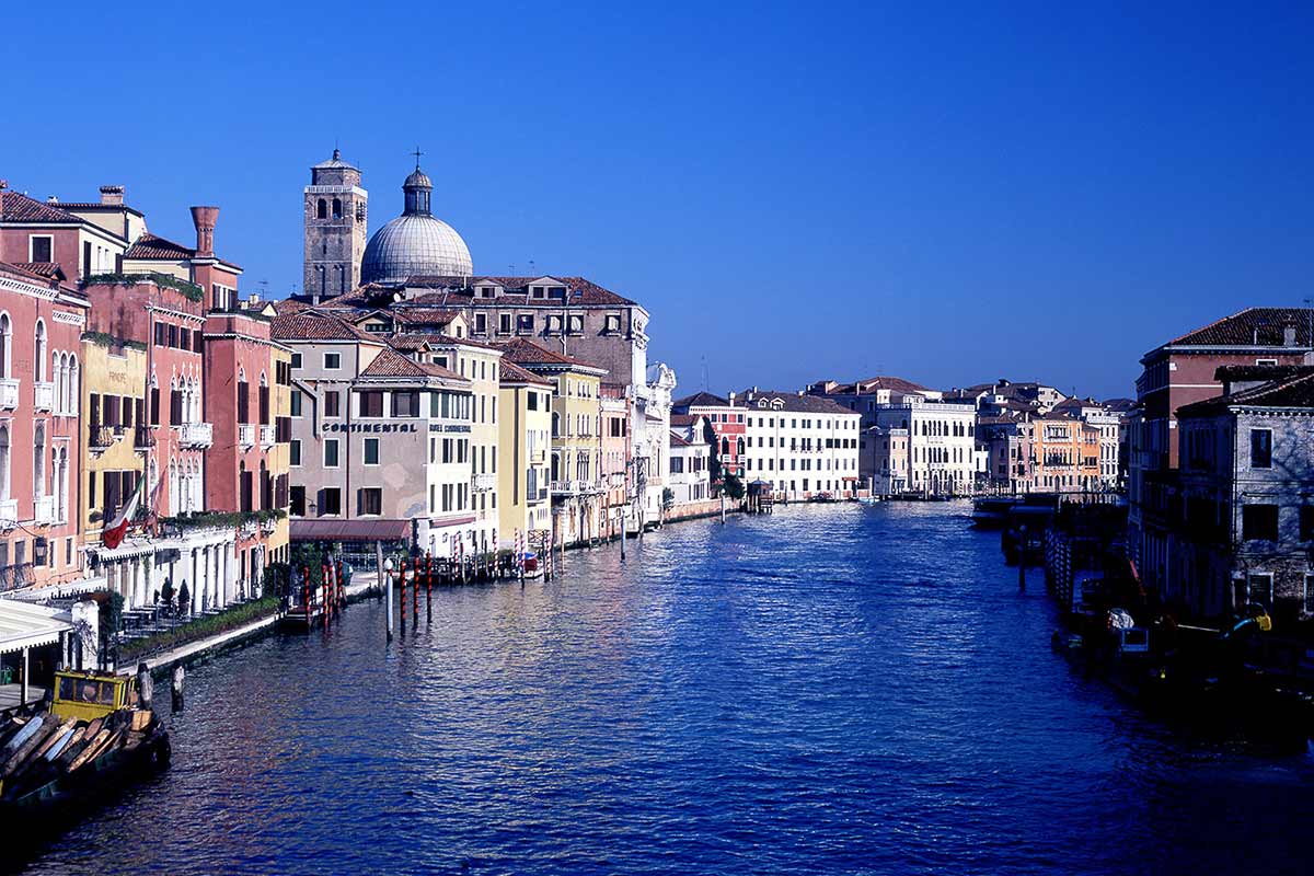 image of the grand canal from the station end venice italy