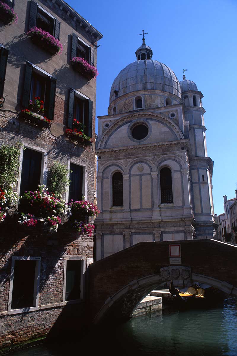 image of rio di san miracoli and church of santa maria dei miracoli venice italy