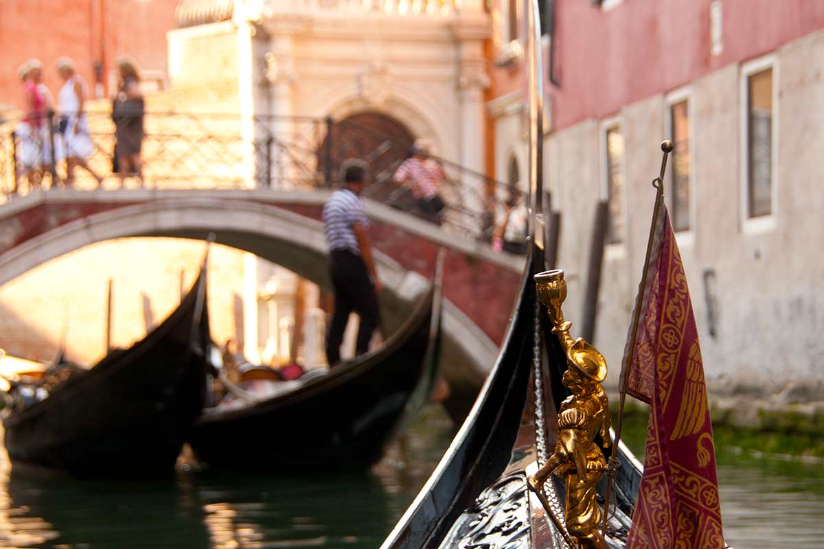 image of san Julian canal from gondola venice italy