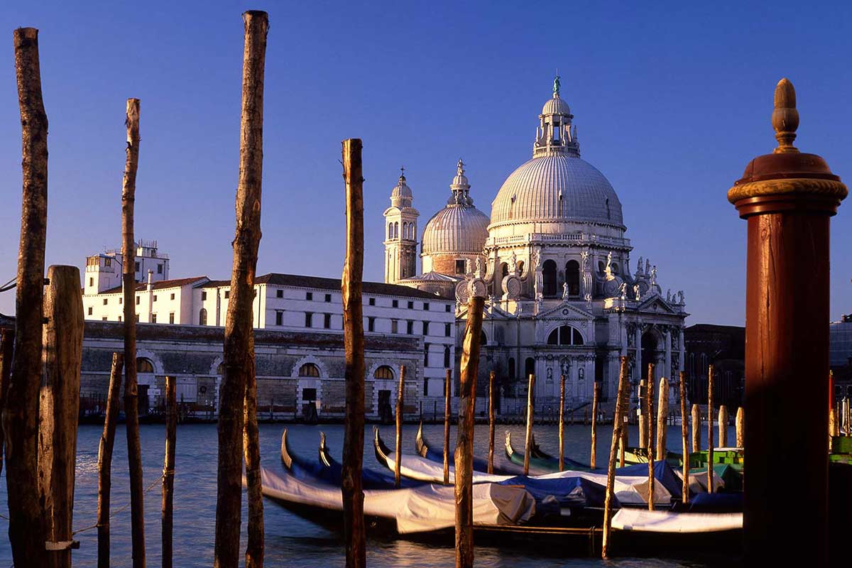 image of Santa Maria della salute across grand canal venice Veneto italy