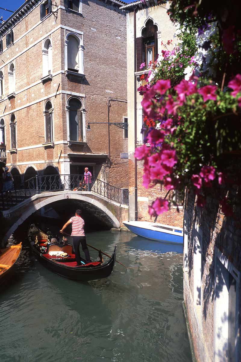 image of gondola on rio dei miracoli venice italy