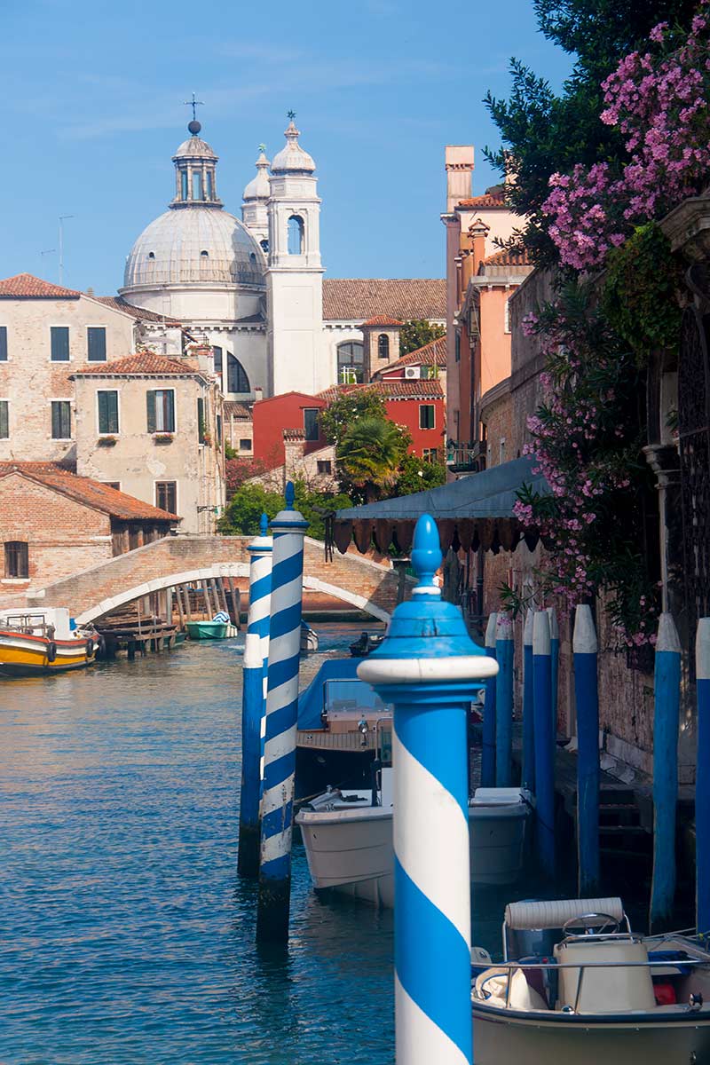 image of rio degli Ognissanti and gesuati church venice italy