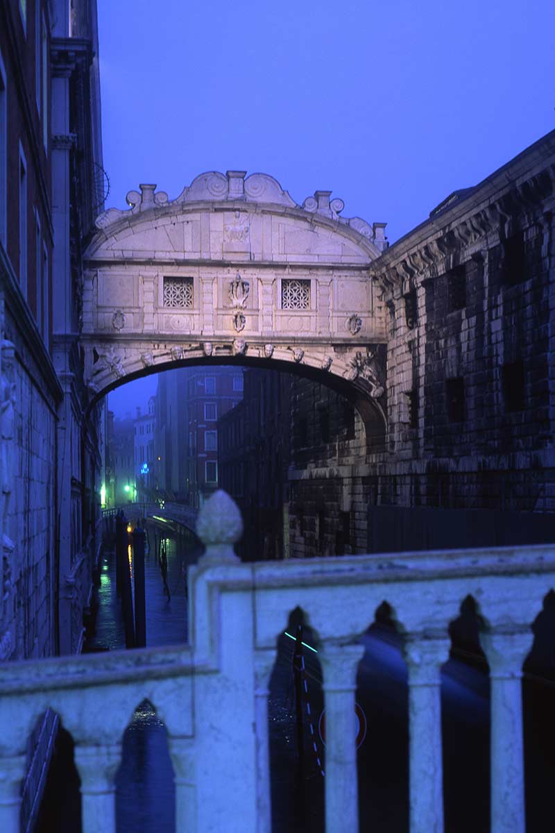 image of bridge of sighs and rio del palazzo canal v en ice italy