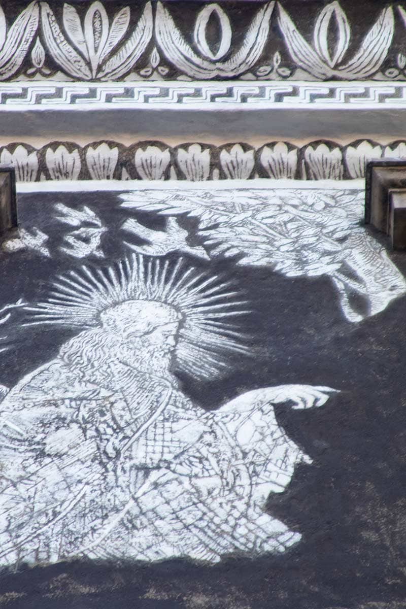 image of sgraffito on house in Litomerice czech republic