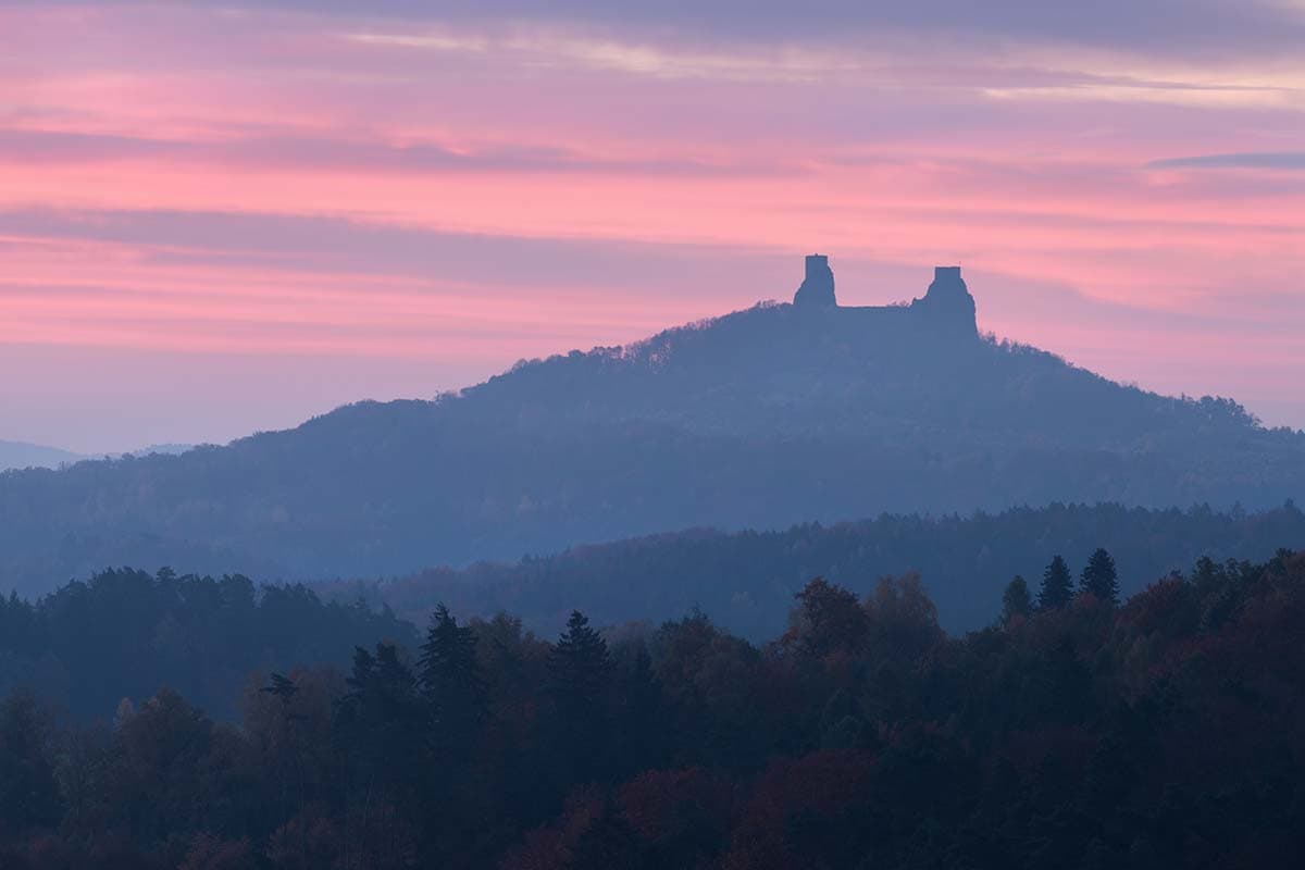 image of Trotsky castle at sunset bohemian paradise czech republic