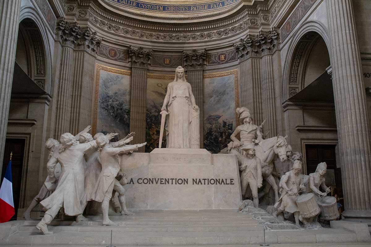 image of monument in the pantheon latin quarter Paris france