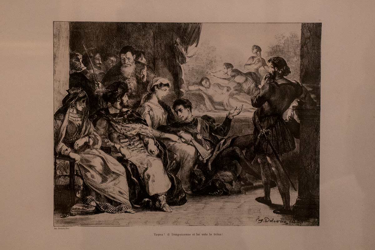 image of cartoon by Eugene Delacroix in delacroix museum Paris france