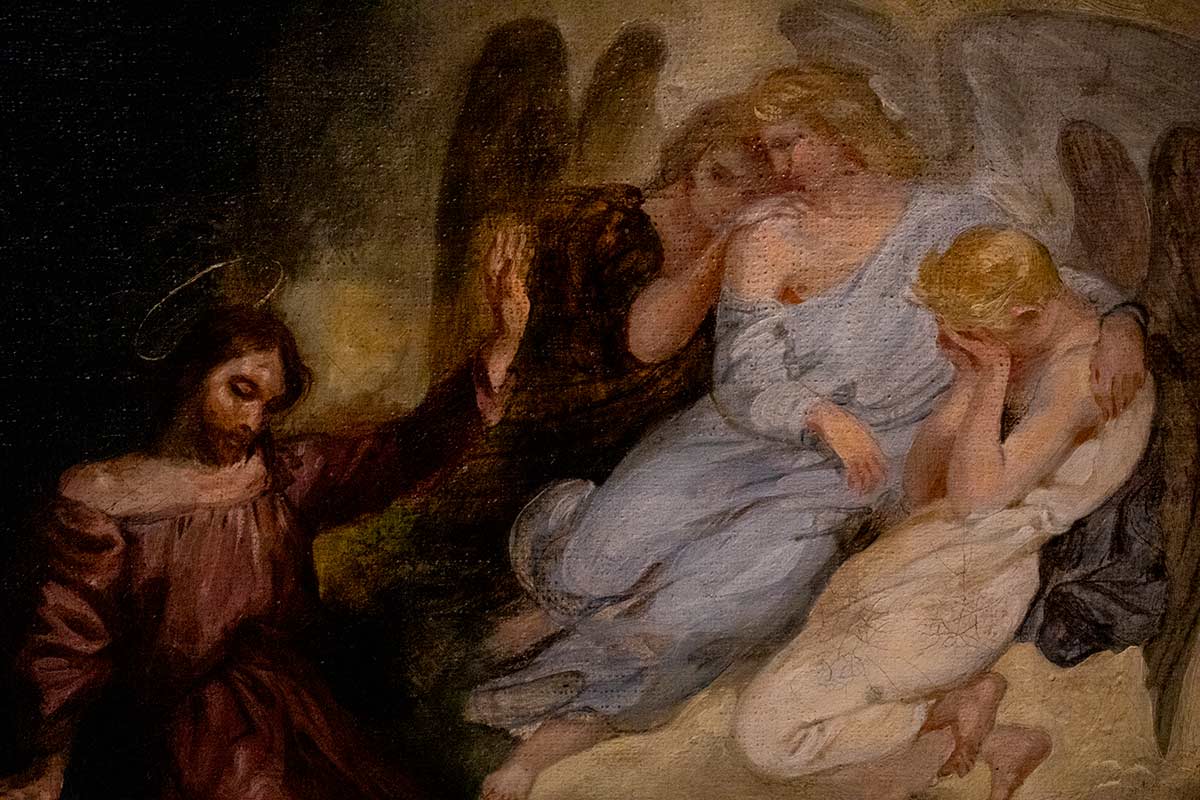 image of early working of christ in the garden of olives in delacroix museum Paris france