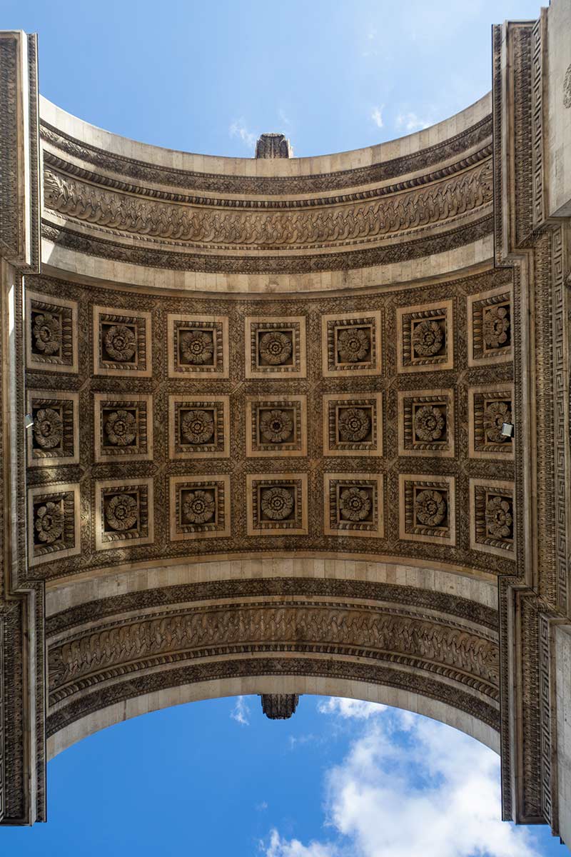 image of underside of arc de triumph Paris france