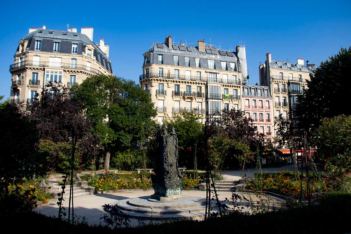 image of Paris apartment buildings in the latin quarter Paris france