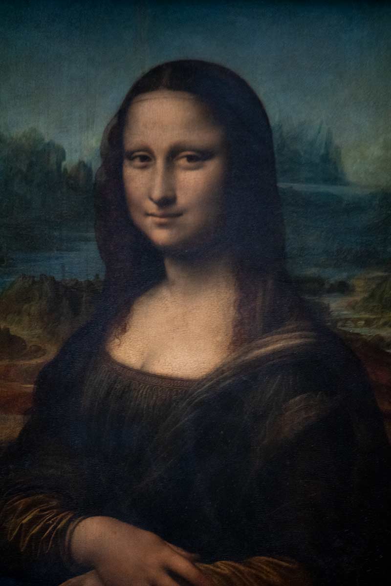 image of mona Lisa painting by Leonardo da Vinci in the Louvre Paris france