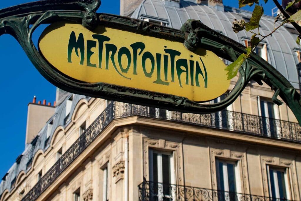 icons of Paris image of art nouveau metro station sign Paris france