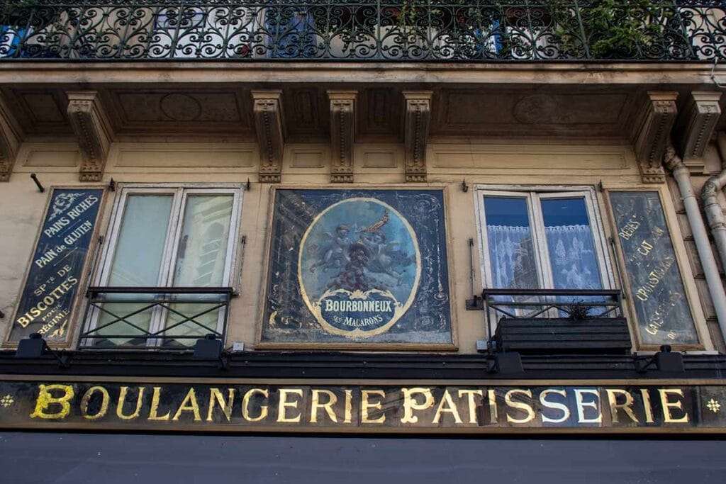 image of old cafe sign in latin quarter Paris france