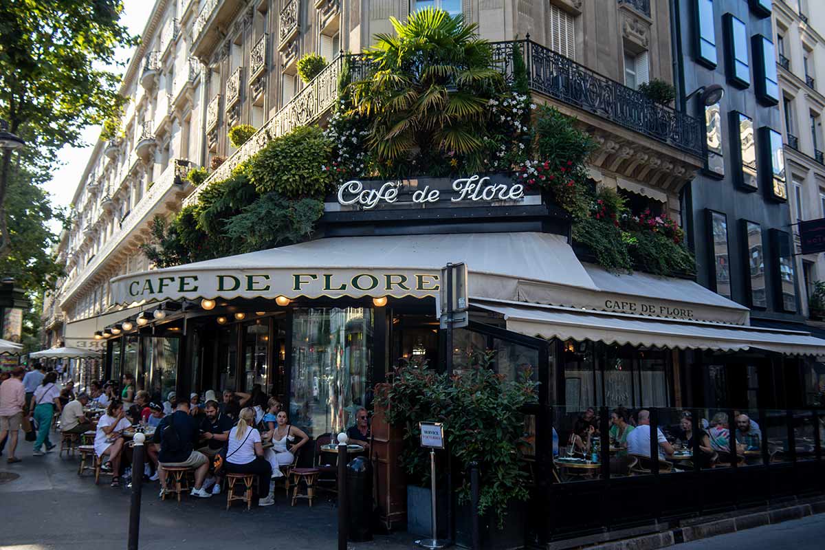 image of cafe de flore latin quarter Paris france