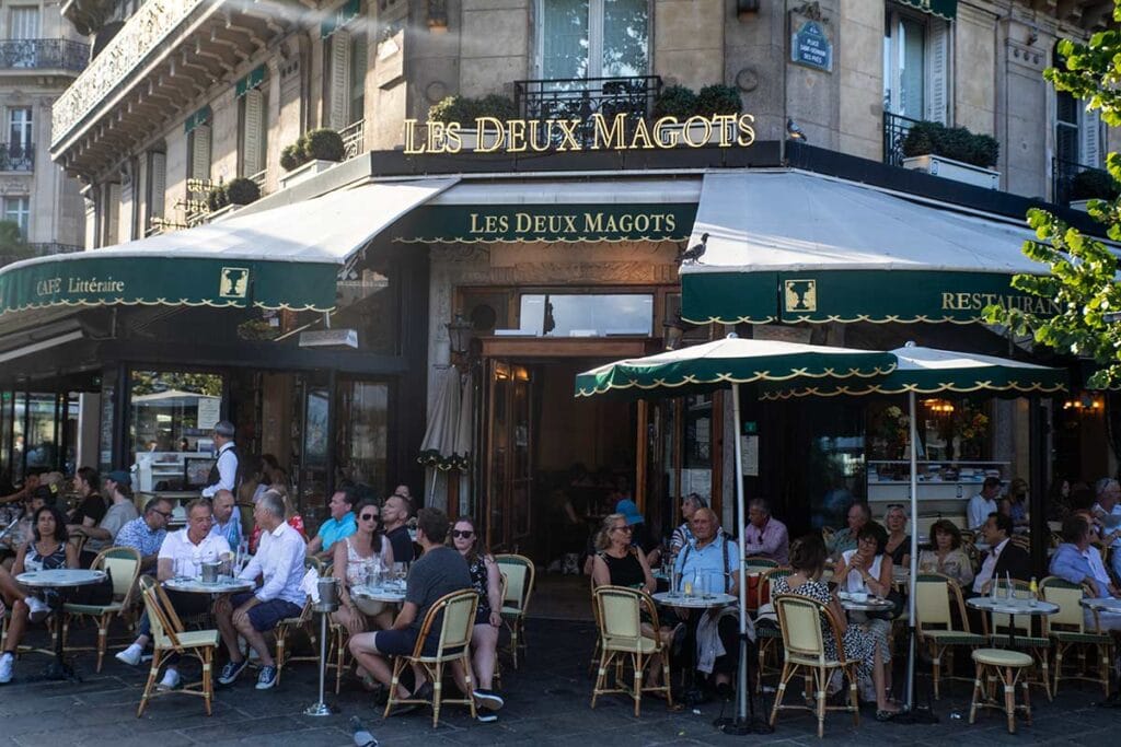 image of cafe aux deux magots loin quarter paris france