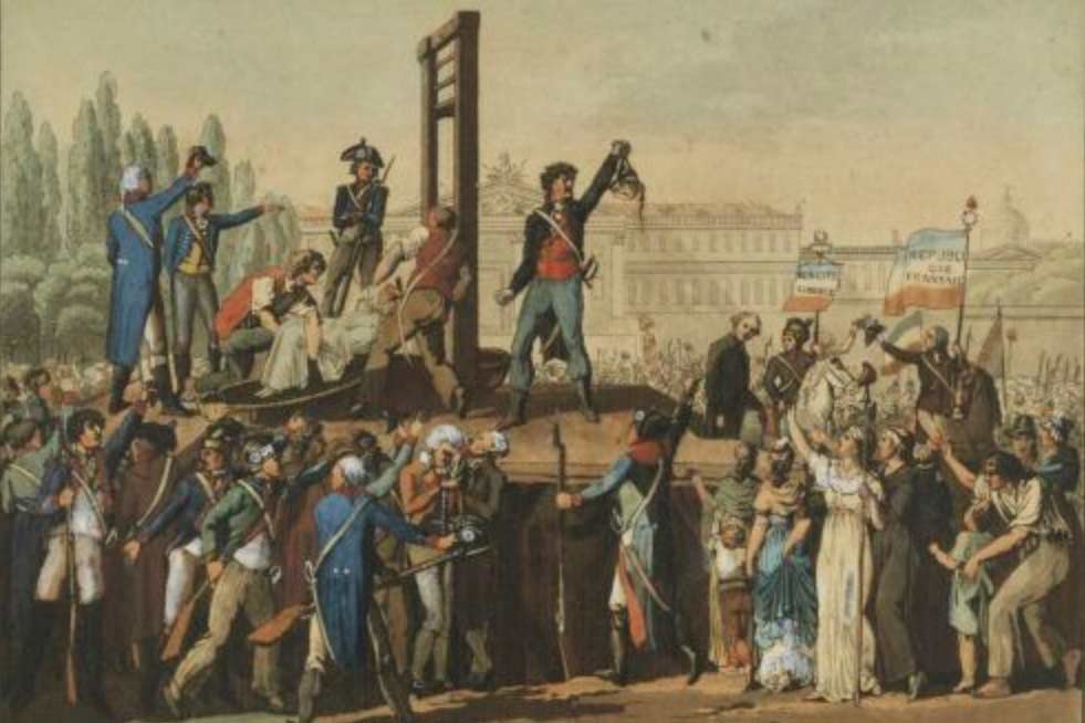 image of painting of the execution of Marie Antoinette Paris france