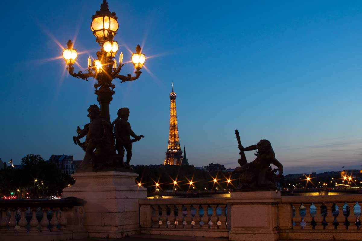 image of Eiffel Tower from pont Alexandre iii Paris france