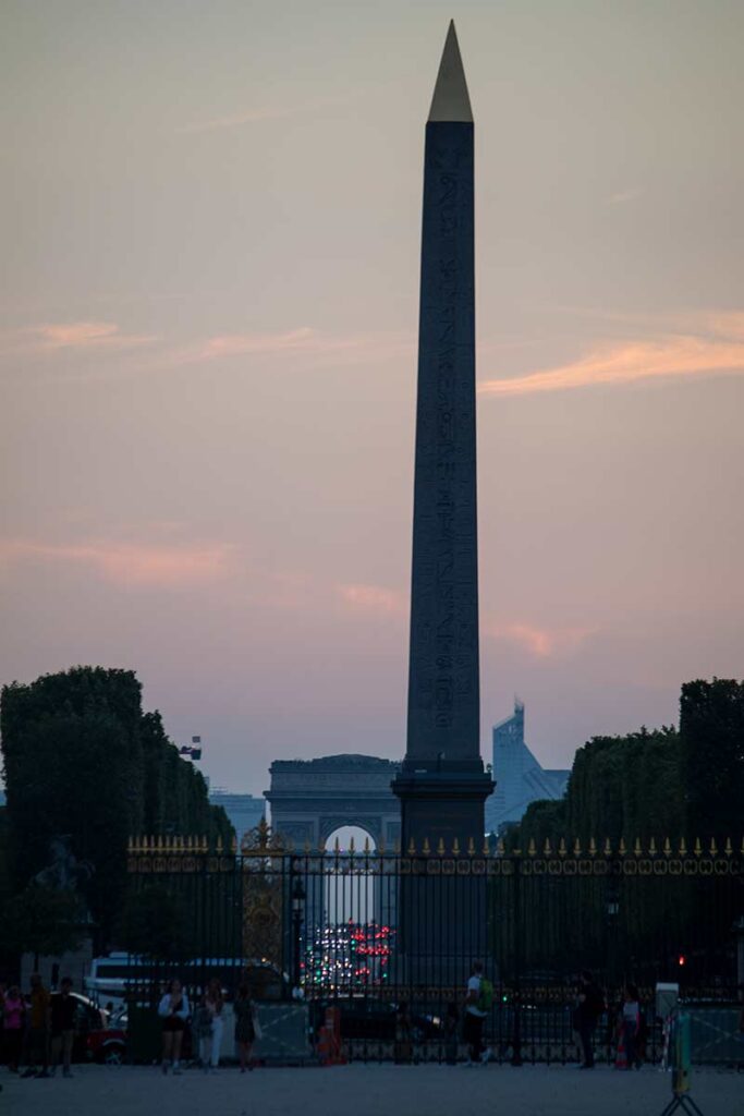 image of place de la Concorde obelisk from Tuileries garden Paris france