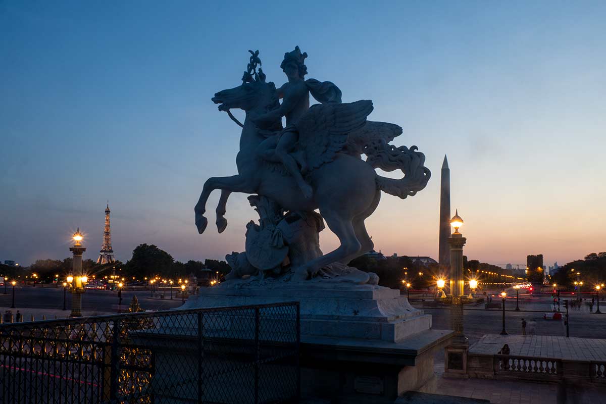image of Eiffel Tower from place d la Concorde Paris france