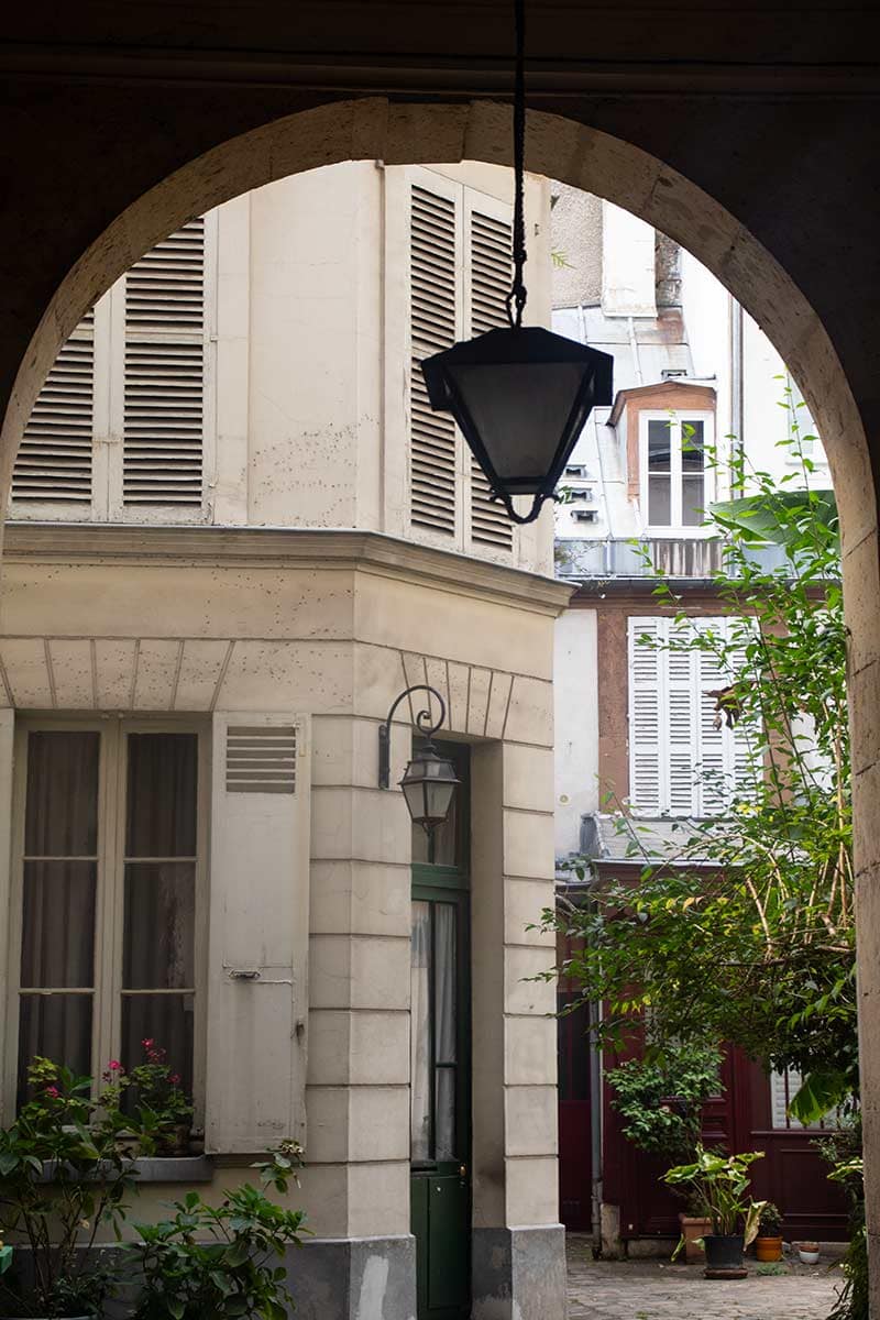 image of quiet street in the latin quarter Paris france