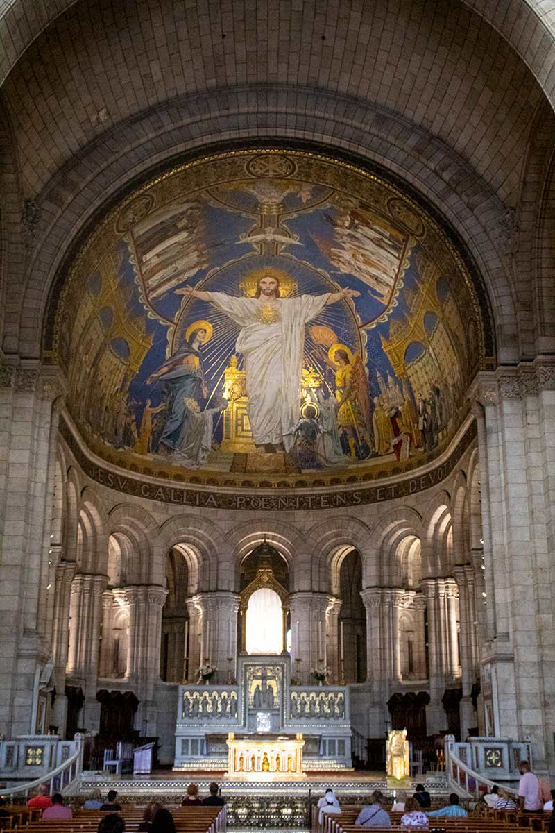 image of apse mosaic at Sacré coeur basilica Montmartre Paris france