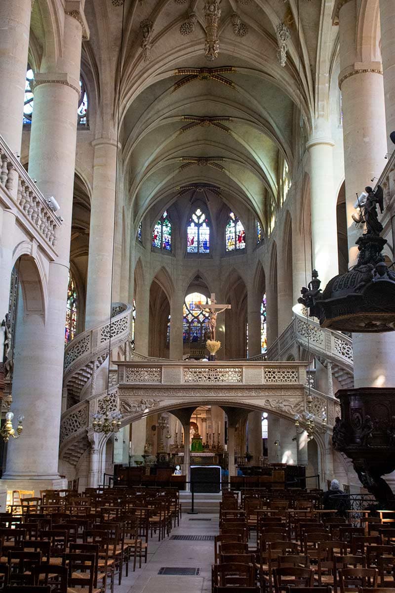 image of interior of Saint-Etienne du Mont church latin quarter Paris france