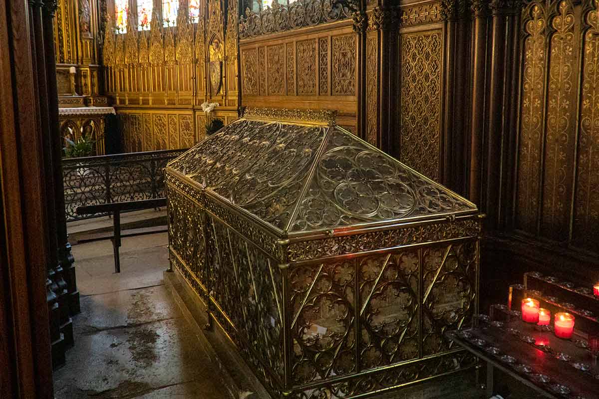image of shrine of st Genevieve in St Etienne du Mont church Paris france