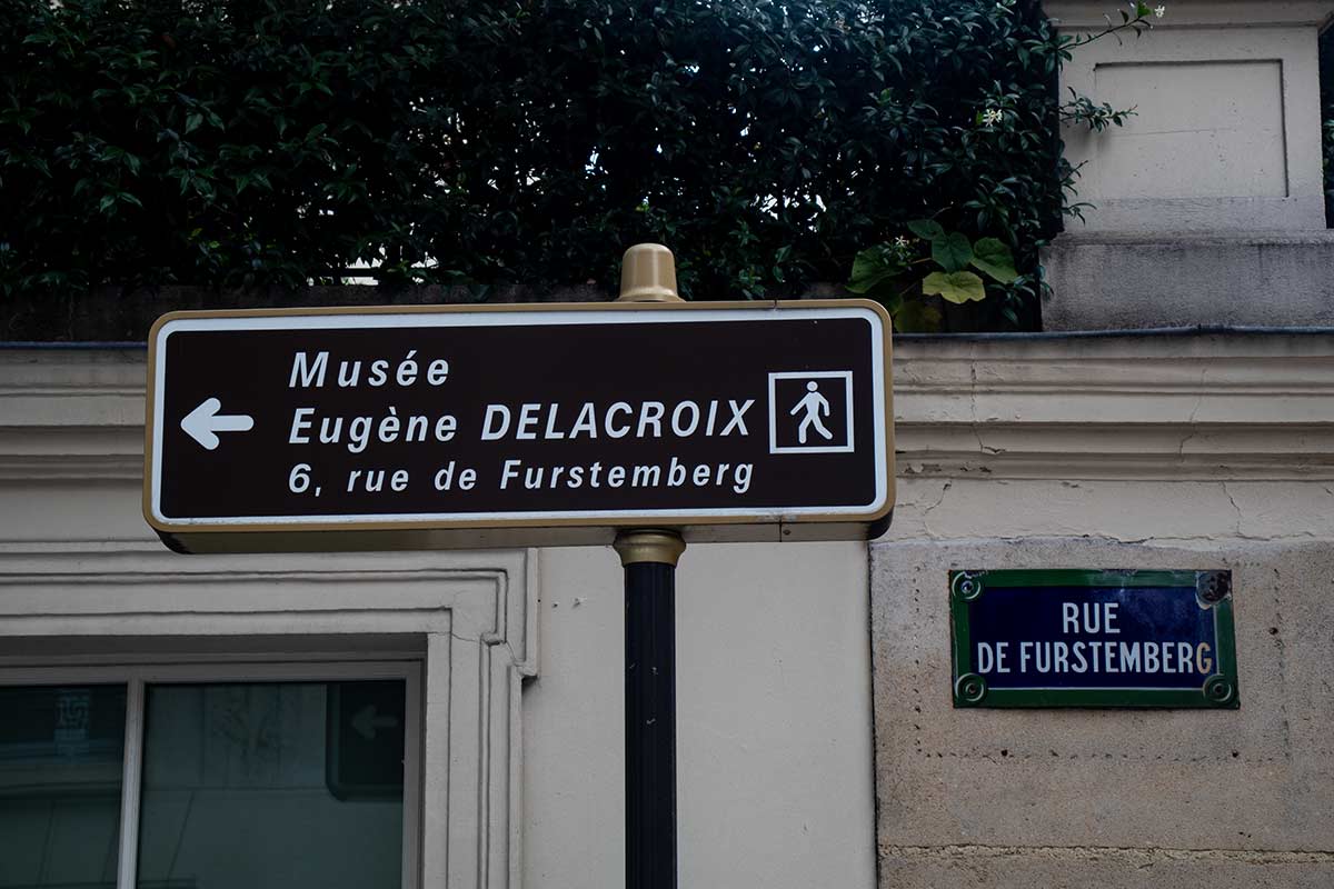 image of delacroix museum sign latin quarter Paris france