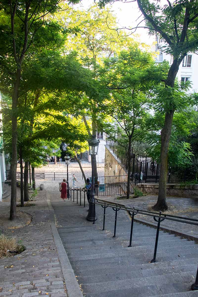 image of stepped street in Montmartre Paris france